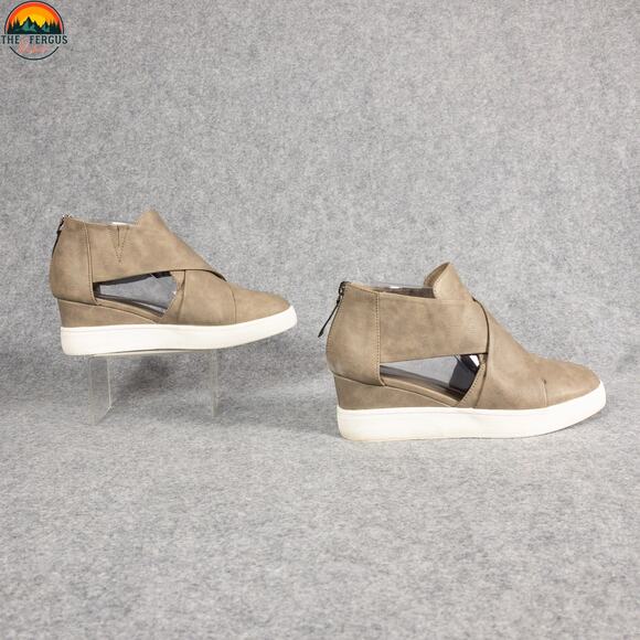 Journee Collection Seena Ankle Booties Tan Wedge Heels Back Zip Women's Size 8.5 - Picture 3 of 11